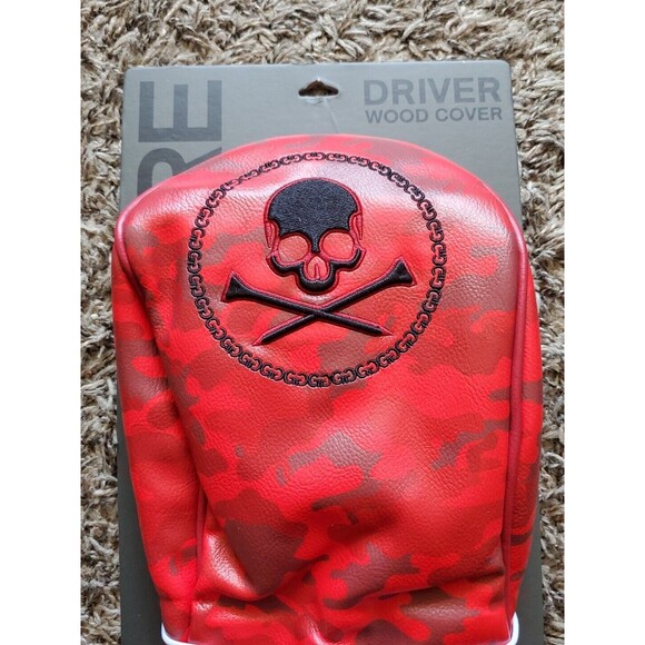 G/FORE G4 NWT Driver Wood Cover Red Poppy Camo Skull Tees Logo G4AS23A62 NWT - Picture 4 of 9